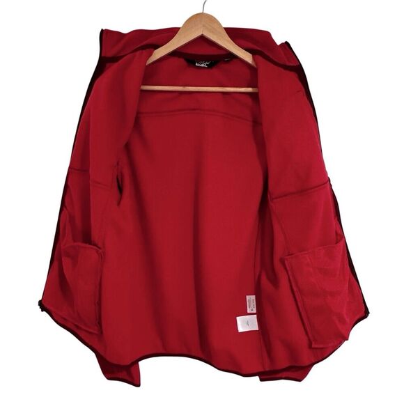 Lands End Men Full Zip Fleece Jacket M Rich Red T200 Outdoor Midweight Hiking - Picture 7 of 15